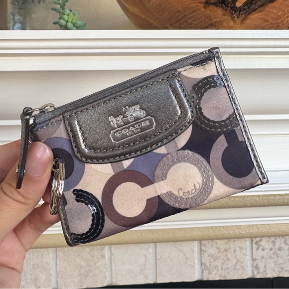 Coach Handbags - Coach Madison ID Skinny Wallet Keychain in the Op Art signature pattern